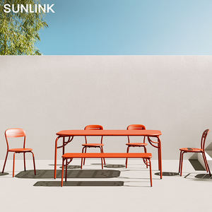 Juego de muebles de exterior de aluminio, venta al por mayor, mesa de bar alta, taburete de bar, mesa de centro redonda, banco, sillón, mesa de comedor y juego de sillas - Product Image 2