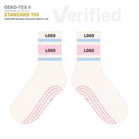 Chaussettes de Pilates unisexes en coton tricoté avec logo personnalisé d'usine OEM, chaussettes de sport standard décontractées, chaussettes antidérapantes de haute qualité pour le yoga