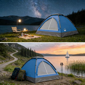 Carpa de playa doble, portátil, ligera, para 2 personas, automática, para acampar al aire libre, simple, impermeable. - Product Image 2