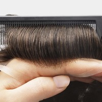 Système de remplacement capillaire pour hommes Newtimes Hair Hollywood Fine Mono avec PU et dentelle frontale flexible, toupet pour hommes