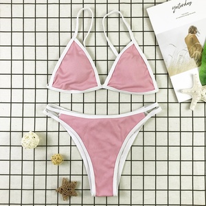Bikinis <span class=keywords><strong>de</strong></span> Dos Piezas Personalizados, Nuevos, <span class=keywords><strong>de</strong></span> Alta Calidad, Variedad <span class=keywords><strong>de</strong></span> Colores, Tela Brillante, Sexy, Micro Mini, Traje <span class=keywords><strong>de</strong></span> Baño Triangular para Mujer - Product Image 4