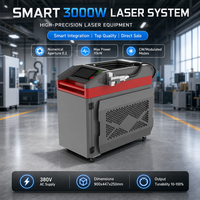 Nouvelle machine de nettoyage au laser à fibre industrielle portable refroidie par eau 3000 W pour l'élimination de la rouille des cristaux, avec des caractéristiques de sécurité élevées