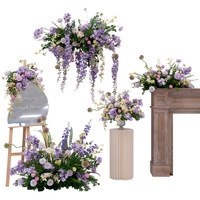 Guirlande de fleurs artificielles LANJO, style glycine, couleur violet rêveuse, pour décoration murale et de table de mariage