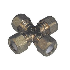 Croix avec 4 écrous pour tuyau en cuivre 1/2 X 16 Teflon Ogive Tiemme - Product Image 1