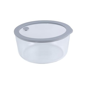Conteneur de stockage alimentaire en verre borosilicate avec couvercles multifonctions sculptés - Product Image 1