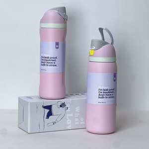 Bouteille d'<span class=keywords><strong>eau</strong></span> sport isotherme en acier inoxydable à double paroi de 24 oz, anti-fuite, avec paille, maintien thermique 6-12h, vente en gros - Product Image 3