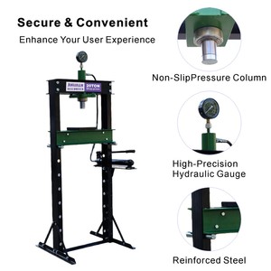 <span class=keywords><strong>Presse</strong></span> <span class=keywords><strong>hydraulique</strong></span> d'atelier Jinlijie de 20 tonnes avec fonctionnement pneumatique et manuel, 10 positions de hauteur de lit, garantie incluse - Product Image 4