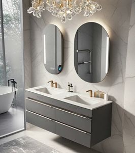 Luxury Hotel <b>Shower</b> Room Wall-mounted Bathroom Cabinet Freestanding Villa Master Bathroom Modern Style Bathroom Cabinet - Product Image 6