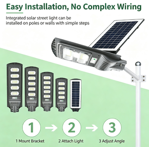 Lampe solaire de rue Jingsun pour extérieur, 100w 120w 150w 200w, IP67, étanche, haute luminosité, avec télécommande - Product Image 5