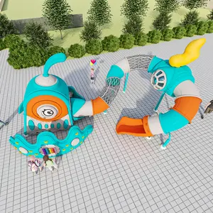 बच्चों के लिए आउटडोर पार्क खेल का मैदान उपकरण प्लास्टिक स्लाइड मनोरंजन विमान हवाई जहाज सेट