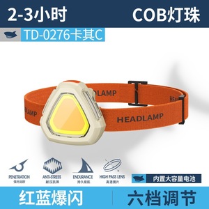 SMILING SHARK Mini COB Linterna frontal recargable de alto brillo Tipo C para correr de noche, trabajo, camping - Product Image 5