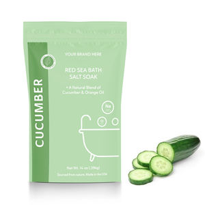 Aromasong Int. fabriqué aux États-Unis Sels de Bain Bio du Golfe Rouge à Faible MOQ, Poudre de Bain Rafraîchissante et Revitalisante au Concombre pour Votre Bain Relaxant - Product Image 1