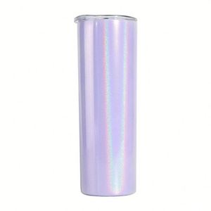 Vente en gros de gobelets isothermes fins et droits de 600 ml (20 oz) avec effet arc-en-ciel, en acier inoxydable à double paroi, pour les voyages - Product Image 5