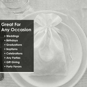 Wholesale Candy Jewelry Dice Collection Wedding Gift Baby Shower Decoration White Satin <b>Drawstring</b> Bags - Product Image 2