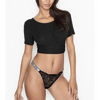 Culottes sexy pour femmes, strings en dentelle, slips pour filles, lettres, diamants, T-back, string, sport