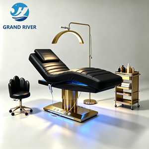Wholesale Price <strong>Electric</strong> Lash Bed Curved Facial Spa Massage <strong>Table</strong> 4 Motors Gold White Beauty Bed for Salon Furniture Set - Product Image 6