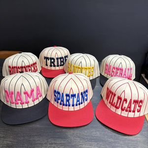 Personalized Pinstripe <strong>Retro</strong> OTTO <strong>Hats</strong> Custom 3D Embroidery Logo 5 Panel Flat Brim Two Tone Baseball Cap a Frame <strong>Hats</strong> - Product Image 1