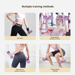 Haltères Trykid pour la remise en forme à domicile, pour hommes et femmes, entraînement des bras, yoga, exercices, haltères en PE revêtus de ciment de 1 à 5 kg - Product Image 2
