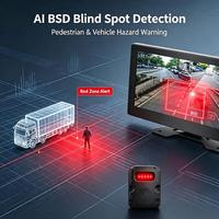 Système de surveillance des angles morts pour camion avec écran LCD TFT 10,1 pouces, 4 caméras étanches, résolution 1280x720, alarme sonore et visuelle pour autocar