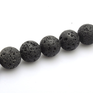 4-10mm natuurlijke zwarte vulkanische lavasteen ronde kralen DIY sieraden maken en etherische olie diffuser benodigdheden - Product Image 3