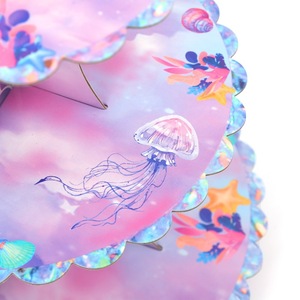 Soporte de Pastel de Papel de Tres Niveles con Diseño de Cola de Sirena DAMAI, Soporte Personalizado para Postres de Fiesta para Decoración de Cumpleaños - Product Image 3