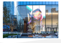 Pantalla LED Transparente Flexible de Película de Cristal P16-32, HD, Impermeable, con Brillo de 3000cd para Centros Comerciales