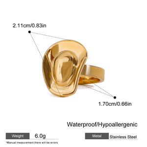 Bague de cowgirl tendance en acier inoxydable 316L plaqué or 14k 18k, anti-ternissement, pour femme - Product Image 6