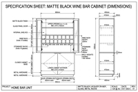 Meuble Bar Haut de Gamme avec Éclairage LED et Portes en Verre Fumé, Présentoir à Vin Moderne pour Salon avec Détails en Laiton