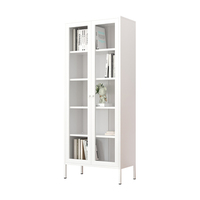 Ultipurpose-armario de casa de estilo simple, estantería de doble puerta de acero de gran capacidad, almacenamiento de artículos