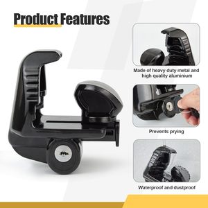 Verrou <span class=keywords><strong>de</strong></span> remorque universel avec clés, compatible avec les coupleurs universels pour bateaux/véhicules/remorques/camping-cars, en acier robuste - Product Image 3