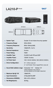 듀얼 10인치 액티브 라인 어레이 파워드 시스템 전문 음향 장비 (콘서트 무대, 야외 행사용) - Product Image 2