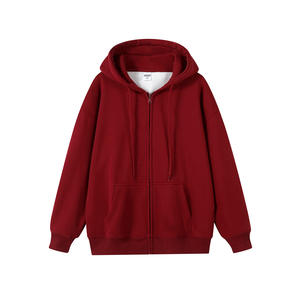 Sweat-shirt à capuche zippé Zhougge unisexe, coupe ample, doublure polaire, extérieur en coton respirant, vêtements de loisirs automne-hiver - Product Image 1