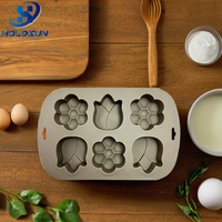 Moule flexible à 6 cavités en silicone pour bougie de fleur de tulipe, libération facile de qualité alimentaire pour outils de gâteau en gelée