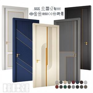 Puertas de Dormitorio Europeas de Alto Estándar, Diseños Modernos de Puertas Individuales de Madera, Puerta de Madera Semisólida - Product Image 3