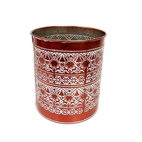 Bocal en métal galvanisé vert, récipient de rangement de cuisine, pot de fleurs style ferme pour la décoration de Noël et de la maison de campagne
