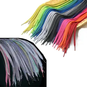 manufacturer colored high vision fashion style flat braided nylon reflector reflective shoelaces for outdoor night running safe