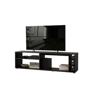 Mueble para TV FM FURNITURE Wengue Mayo de 70 Pulgadas con Almacenamiento Abierto, Acabado en Melamina, Mueble Moderno para Sala de Estar - Product Image 1