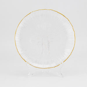 Plato plano redondo de cristal de 8 pulgadas al por mayor, platos para servir, cargadores de plato de lujo con borde dorado, juego de cena hecho a mano para fiesta - Product Image 4