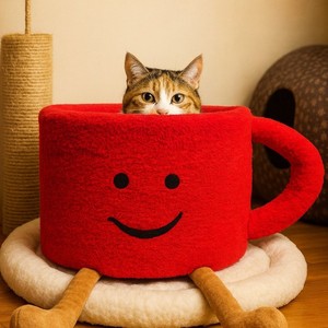 Plush Round Dog <b>Bed</b> <b>Sponge</b> Fill Cartoon Design Winter Warm Pet Mattress For Dogs Floor Use - Product Image 2