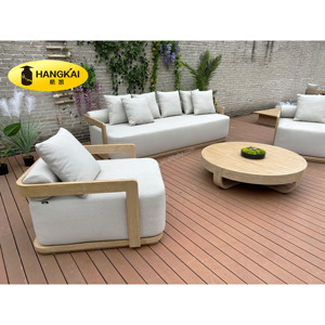 Hangkai teca/madera/muebles de madera hotel/Resort/rústico/Patio trasero/balcón/proyecto de sala de exposición patio/jardín/muebles de exterior conjunto de sofá - Product Image 4