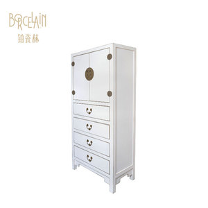 Modern <strong>White</strong> <strong>Storage</strong> <strong>Cabinet</strong> with Panel Design for Living Room and Bedroom Antique Solid Wood Home Furniture with Drawers - Product Image 6
