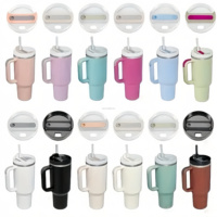 Gelas Tumbler 40oz Dengan Sedotan dan Tutup Logo Kustom Terisolasi Vakum Baja Tahan Karat Olahraga Dinding Ganda Mug Perjalanan Tumbler