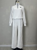 Ensemble de vêtements élégants pour femmes, nouvelle tendance, pantalon large léger avec taille élastique, spandex/polyester