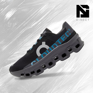 Chaussures de marche On Cloudmonster Black Original Comfort, style noir, en mesh respirant, à lacets. - Product Image 1