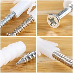 Tornillos de expansión galvanizados laminados en frío de pared de acero inoxidable con tubos de expansión de plástico blanco de gran capacidad de carga métricos - Product Image 4