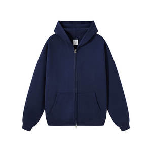 Polyester/Cotton Heavyweight Zip Hoodie <b>Men's</b> Oversized Eco-Certified Zipper-Up Sustainable Autumn Plain Dyed - Product Image 4