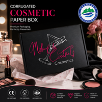 Emballage de luxe personnalisé en carton ondulé E-Flute écologique et recyclable pour cosmétiques et maquillage, avec logo et dorure à chaud
