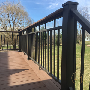 Clôture moderne en aluminium noir et fer forgé pour balcon et rampes d'<span class=keywords><strong>escalier</strong></span> - Résistante à l'eau et à la rouille, installation facile DIY - Product Image 3