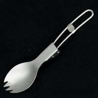 Fourchette et cuillère en titane pur, vaisselle pliante de camping, légère, respectueuse de l'environnement