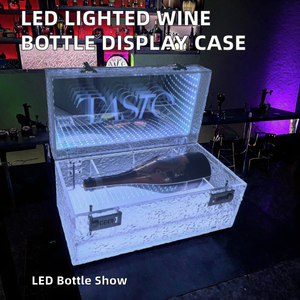 Estuche de exhibición iluminado por LED para una sola botella de vino, de acrílico, tipo maleta, para fiestas - Product Image 2